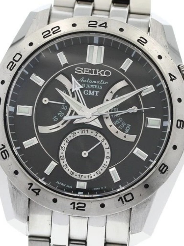 Seiko Mechanical Sarn0014s3600a0 Gmt Black Dial Automatic Mens Watch952491